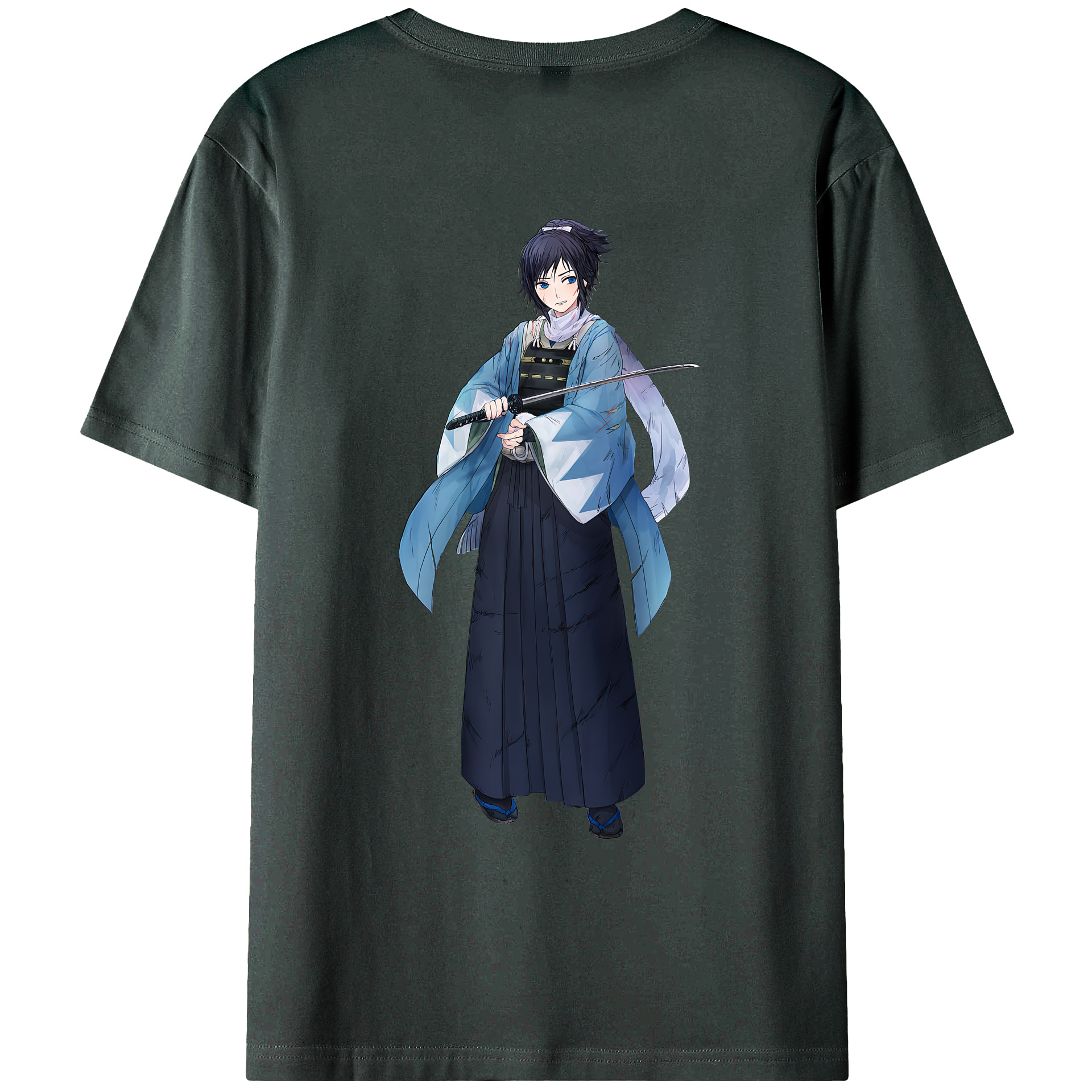 （画像用） 刀剣乱舞 Touken Ranbu 綿100％ メンズ半袖Tシャツ（バックプリント） 通気性